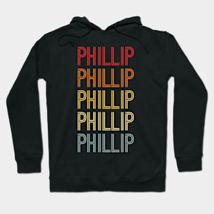 Phillip Name Vintage Retro Pattern Hoodie